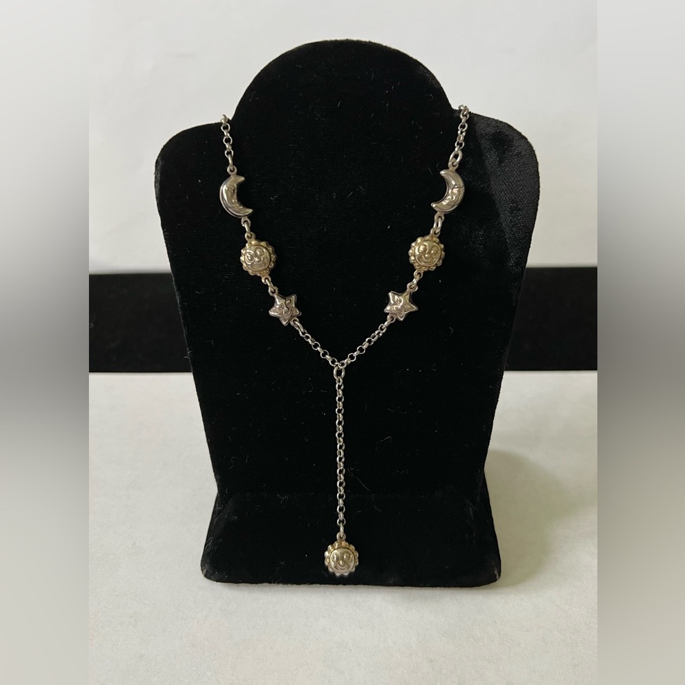 Celestial Moon Sun Star Italian Necklace